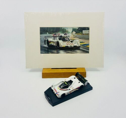 152 · PEUGEOT: A 1:43 scale model by Vitesse of the Peugeot 905 with display case together with a print mounted on card [Location: Sydney]