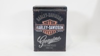 HARLEY-DAVIDSON: A group of five Harley-Davidson modern metal tins, containers and one sign together with one Route 66 Motor Oil tin - 2