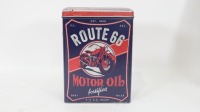 HARLEY-DAVIDSON: A group of five Harley-Davidson modern metal tins, containers and one sign together with one Route 66 Motor Oil tin - 3