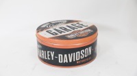 HARLEY-DAVIDSON: A group of five Harley-Davidson modern metal tins, containers and one sign together with one Route 66 Motor Oil tin - 6