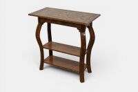 SIDE TABLE: A marquetry & parquetry side table including 'mother of - pearl' inlay, 73cm high, width 72cm, 36cm deep