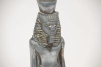 EGYPT: A pair of circa 1960's Egyptian pharaoh bookends in metal and onyx, 23cm high each - 2