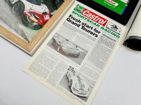 MOTORSPORT: A group of items featuring various forms of automobile racing including a Sauber Mercedes Le Mans print on board together with two framed Aston Martin and Ferrari pictures, a Panoz poster and a Porsche photo [Location: Sydney] - 5