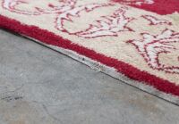 RUG: A large Persian-style rug with a cutout for a fireplace or furniture measures approx 416cm by 362cm overall - 13