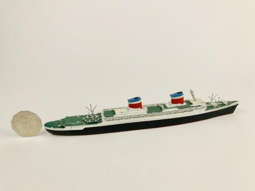 UNITED STATES LINES: A 1:1250 scale (24cm long) metal model of 'S.S. United States' 1950