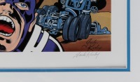 CAPTAIN AMERICA: A circa 1980's limited edition (355/950) Captain America lithograph, signed by artist Jack Kirby with COA - 2
