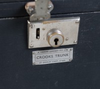 CASINO/ROLLS-ROYCE: A travelling casino kit in a Crooks trunk, includes a c1950s Silver Jubilee poker machine (with Rolls-Royce symbols) and small roulette wheel, trunk 76cm high, - 6