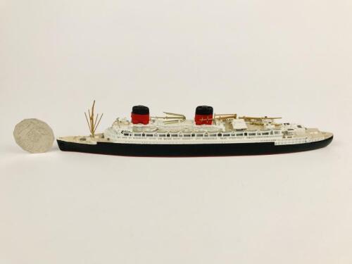 FRENCH LINES: A 1:1250 scale (23cm long) metal model of 'S.S. Liberte' 1951
