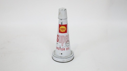 SHELL: An original c1960s-1970s tin top Shell 'Super' motor oil pourer, complete with dust cap