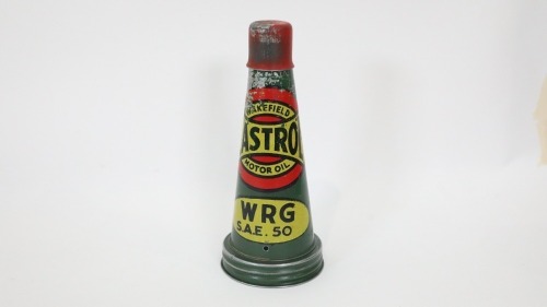 CASTROL: An original early Castrol Wakefield tin top pourer with dust cap, marked 'WRG S.A.E. 50'