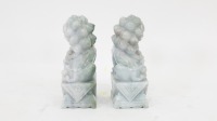 BOOKENDS: A pair of stone Chinese dragon bookends, 17cm high - 2