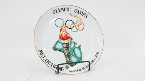 MELBOURNE OLYMPICS: An original ceramic plate from the 1956 Melbourne Olympic Games