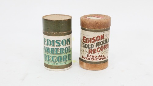 EDISON RECORD: An Edison Gold Moulded Records record (3432 - Nightingale & the Frog) in original box together with one Edison Amberol Record box