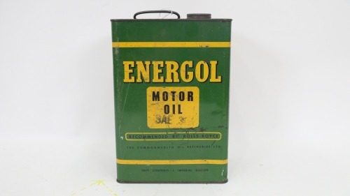 ENERGOL: An 'Energol Motor Oil' one imperial gallon tin, 24cm high