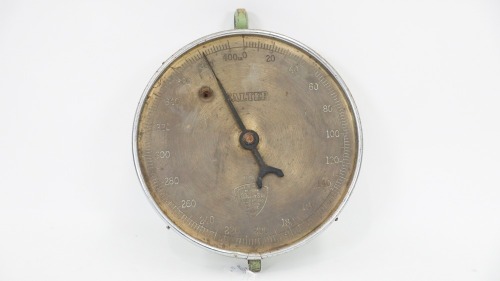 SALTER: A hanging scale by Salter, 400lb by 2lb, 'Trade Spring Balance No.235T', diameter 27cm