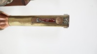 TORCHES: Two early torches, includes a circa WWII Shimwell Alexander brass signal torch and early 20th century British Ever-Ready wooden box hand torch - 2