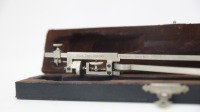 DESIGN TOOL: An early mechanical design machinists tool, only marking 'Melb.Univ. Botany', 25cm long, in fitted box - 2