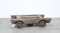 MOVING DOLLY: A c1920s or 1930s timber and steel moving dolly, 56cm long, 43cm wide - 2