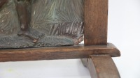 FIRESCREEN: A c1930s or 1940s plaster & timber firescreen with impression of Greek 'Discobolus', 83.5cm high, 57.5cm wide - 2