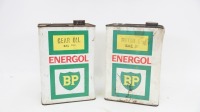 ENERGOL / BP: Two Energol / BP one gallon oil tins, both 24cm high - 2