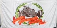 AUSTRALIAN GP: A large cloth flag celebrating the 1990 500th World Championship Grand prix in Adelaide, 80cm high, 175cm wide