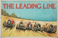 SHELL: A 1969 printed poster of a c1923 Shell 'The Leading Line' (No.39) promotional poster, 51cm high, 76cm wide overall