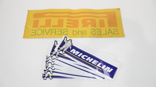 MICHELIN: A collection of ten Michelin stickers, 9.5cm high, 32.5cm wide