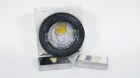 ESSO: A tyre form ashtray with Esso dripman figure printed within the glass tray, measures 14.5cm in diameter and other items