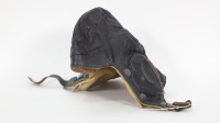 R.N.Z.A.F: A c1940 Royal New Zealand Air Force leather flying helmet, marked 'JMU 427397'
