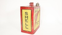 SHELL: A rare c1930s Shell Aviation Spirit two-gallon embossed fuel tin, British - 2