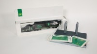 BP: A BP truck with trailer model (German script to side), 28cm long, in box together with a BP service station diorama set