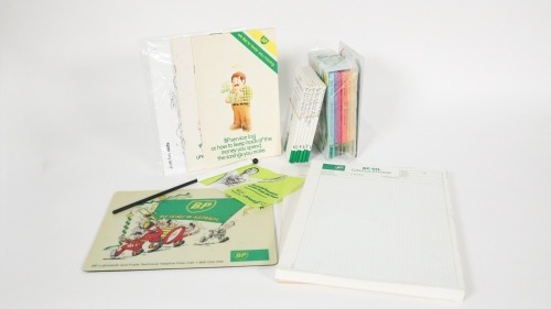 BP: A group of BP branded children's items, includes pocketbooks, mousepad and other items