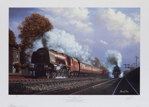 STANIER BLACK FIVE: A large limited edition print (140/850), 'Duchess on Camden Bank' by Barry Price, signed by the artist, 50cm high, 70cm wide
