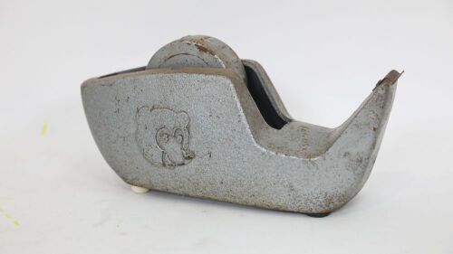 BEAR BRAND: A c1970s Bear Brand cast iron tape dispenser