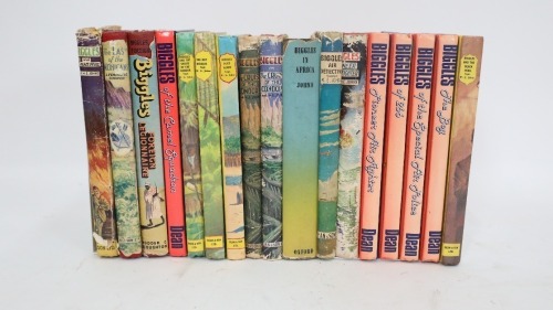 BIGGLES: A collection of seventeen Biggles books by Captain W.E. Johns, predominantly 1950s-1960s era