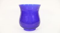 SHERWOOD LAMP: A Sherwood of Birmingham standing cobalt blue two wick oil lamp, 71cm high - 2