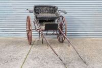 SULKY: An early 20th Century horse drawn Sulky built by F. Northcott of 583 &ndash; 585 Elizabeth Street, Melbourne