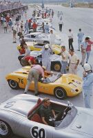 SLIM AARONS: A large colour photograph from the 1963 Bahamas Speed Week featuring Porsche 550s/ Elva's etc - 3