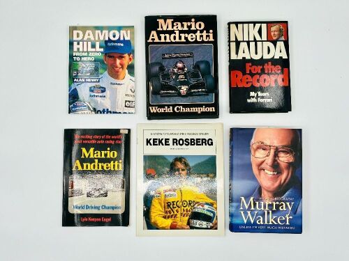 FORMULA 1: Six biographies from F1 drivers and commentators including Damon Hill, Keke Rosberg, Mario ANdretti, Niki Lauda and Murray Walker [Location: Sydney]