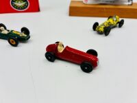 FORMULA 1: Five Formula One 1:64 scale models including a Cooper Maserati by Corgi, two Maserati 4CLT by Matchbox, a Lotus by Matchbox, a Lotus Type 49 by Hotwheels together with a Nova Brix kit of the Brabham BT19 [Location: Sydney] - 4