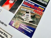AUSTRALIAN GRAND PRIX: Seven Aus GP programmes from the 1980s together with a 2013 review of the 1955 race and four stickers [Location: Sydney] - 8