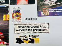 AUSTRALIAN GRAND PRIX: Seven Aus GP programmes from the 1980s together with a 2013 review of the 1955 race and four stickers [Location: Sydney] - 9