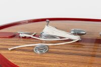 SPEEDBOAT: A scale model of the iconic Riva Aquarama speedboat, on timber base, 160cm long overall [UPDATED DESCRIPTION] - 6