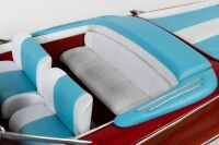 SPEEDBOAT: A scale model of the iconic Riva Aquarama speedboat, on timber base, 160cm long overall [UPDATED DESCRIPTION] - 7