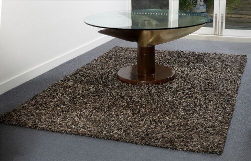 42 · RUG: A thick pile rug made by Bayliss Rugs, rug name is Monument in beige / black, 300cm long, 200cm wide