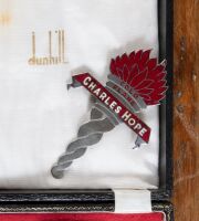 DUNHILL: A Dunhill boxed cocktail set together with a circa 1940s 'Cold Flame' Charles Hope refrigerator emblem badge - 2
