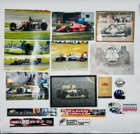 FORMULA 1: Eight photos (two framed) with a group of stickers [Location: Sydney]