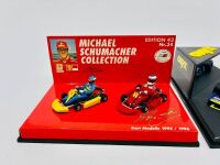 OPEN WHEELERS: Two 1:43 scale models including a Minichamps Michael Schumacher Collection featuring two karts and a Formula 3 Dallara F397 by Onyx [Location: Sydney] - 2