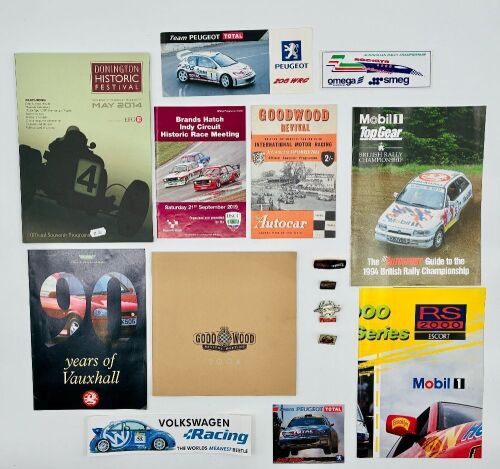 189 · MOTORSPORT: A group of items featuring historic motorsport and rally items including event programmes, stickers and badges [Location: Sydney]