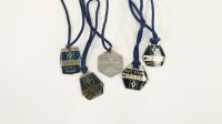 VFL: Five VFL Park (Mulgrave, VIC) membership badges, Seasons 1983-1987. Four badges by 'Brim Melbourne' and one by 'Swann and Hudson' - 2